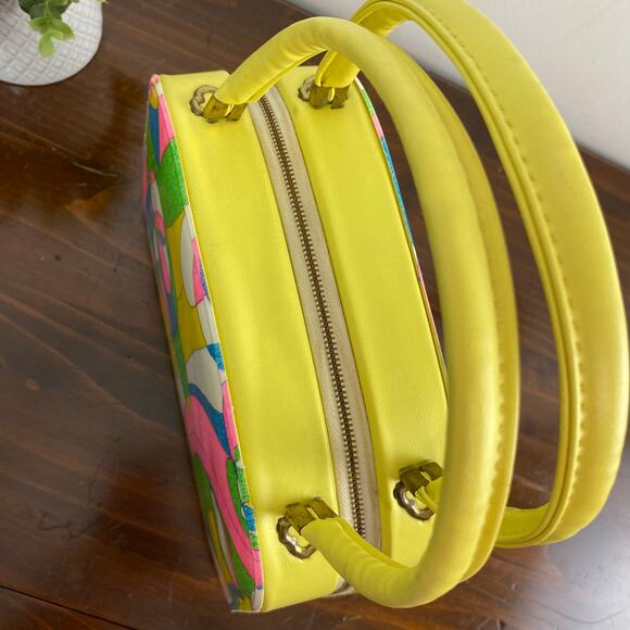 Vintage Mid Century Psychedelic Disco Mod Vinyl Top Handle Handbag Tote MCM GoGo - Picture 7 of 12